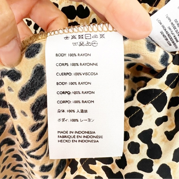 FAITHFULL THE BRAND ANTHROPOLOGIE BLACK BROWN LEOPARD WRAP SKIRT WOMENS SZ 2 - Picture 4 of 8